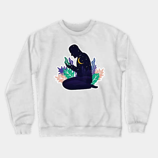 Man praying illustration Crewneck Sweatshirt by Numanatit